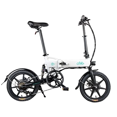 Electric Bike : FIIDO D2S Electric Bike, Rechargeable Folding E-bike for Adults, Outdoor Lightweight Bicycle Cycling Tool, Max Speed 25km / h, Unisex Bicycle - White