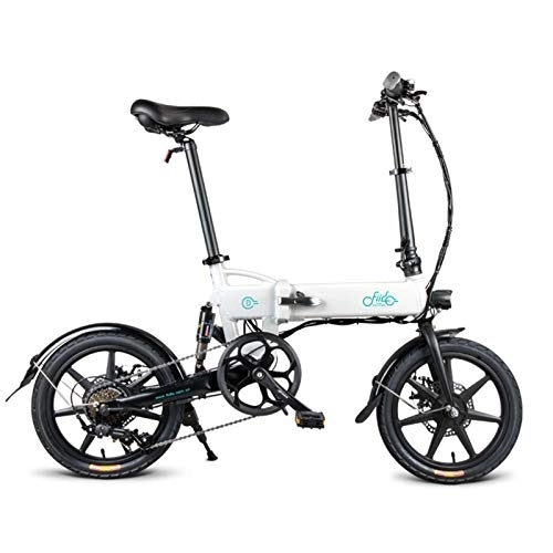 Electric Bike : FIIDO D2S Foldable Electric Bike, 16" 60km Long-distance Aluminum Alloy Portable Electric Bicycle Folding E-Bike Outdoor Cycling Bike Vehicle, 36V 7.8Ah 25km / h (White)