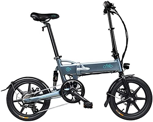 Electric Bike : FIIDO D2S Foldable Electric Bike, 16"60km Long Distance Aluminum Alloy Portable Electric Bike Foldable E-Bike Outdoor Cycling Bicycle Vehicle, 36V 7.8Ah 25km / h (Grau)