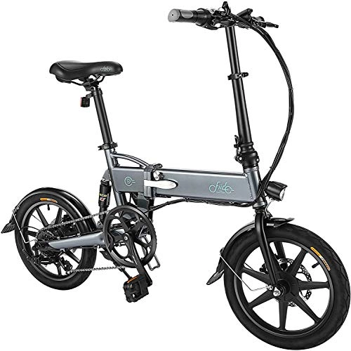 Electric Bike : FIIDO D2s Foldable Electric Bike Aluminum 16 Inch Electric Bike for Adults 6 speed E-Bike with 36V 7.8AH Built-in Lithium Battery, 250W Brushless Motor and Dual Disc Mechanical Brakes