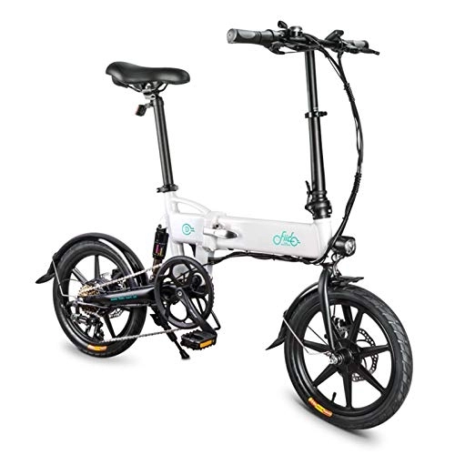 Electric Bike : FIIDO D2S Rechargeable Foldable Electric Bike, Adults E-Bike for Outdoor Mountain Cycling, 3 Gears Electric Power Assist System, Lower Power Consumption - White
