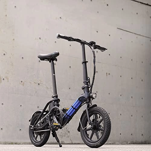 Electric Bike : FIIDO D3 Pro Foldable Electric Bike - E-Bike Rechargeable and Commuting for Men Women Snow Beach Mountain 14 ”36V 7.5Ah 25Km / h 60Km 18Kg 250W (Black)
