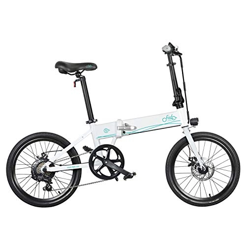 Electric Bike : FIIDO D4S Electric Cycling Bicycle Foldable Aluminum Alloy High Speed Bikes for Adults (White)