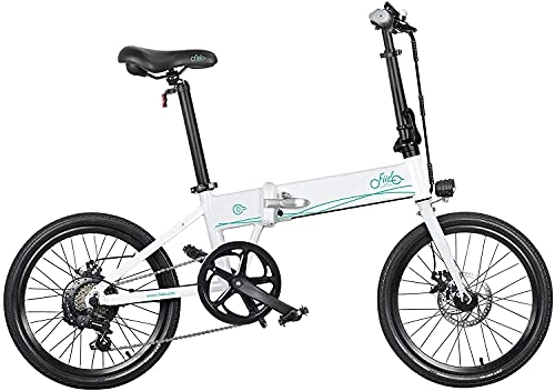 Electric Bike : FIIDO D4S Folding Electric Bikes for Adults, 250w 36V Electric Mountain Bike, 20inch Folding E-bike Bicycle, 80km Long-distance Driving, Received within 5-7 days (White)
