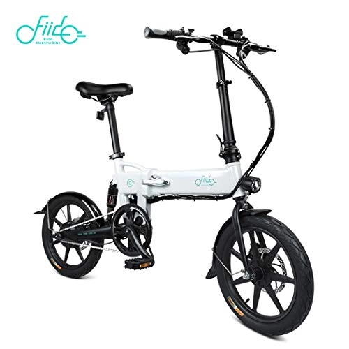 Electric Bike : FIIDO E bike, Electric Folding Bikes for Adults 36v Battery Lightweight 250W 7.8Ah Built-in Lithium Battery with Pedals USB Phone Holder (white)
