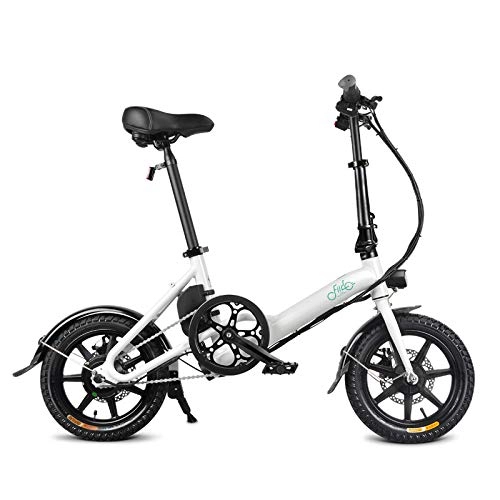 Electric Bike : Fiido Electric Bike Ebike for Adult Men Women 250W Motor, 3-speed, 3 Riding Modes, 16.5kg Lightweight Electric Bicycle Moped - White