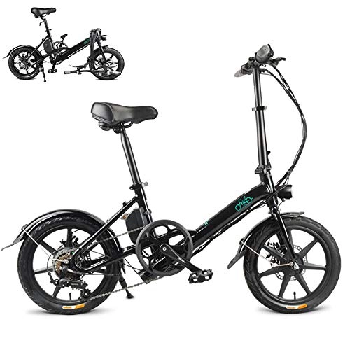 Electric Bike : FIIDO Foldable Electric Bikes Variable Speed Three Work Modes Lightweight Aluminum Alloy Folding Bike Easy to Storage 16 Inch Wheels with Disc Brake Motor Electric Bicycles