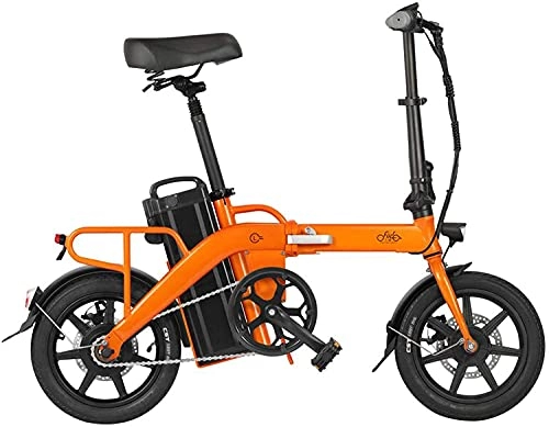 Electric Bike : FIIDO L3 Folding Electric Bicycle for Adults, 350 W 14 Inch Electric Bicycle with Removable 48 V Battery, 3 Drive Mode 7 Speed Transmission, 36 km / h, Receive within 5-7 Days (Orange)
