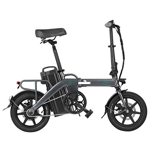 Electric Bike : FIIDO L3 Folding Electric Bike, 14" Tires 350W Powerful Motor 3 Riding Modes Rechargeable Foldable Assist Electric Bicycle with Removable 2900mAh Lithium Battery (Grey, 23.2Ah)