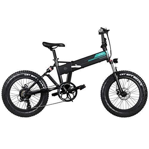 Electric Bike : FIIDO M1 Electric Bike, Foldable Mountain Bike 20” Fat Tire Aluminium Alloy Light Portable eBike, Snow Beach Mountain Electric Bikes, 30Km / h 100Km 36V 250W 12.5Ah 25Kg