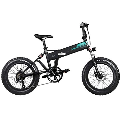 Electric Bike : FIIDO M1 Rechargeable Adults Electric Bicycle, Removable 3 Gears Aluminum Alloy Outdoor Foldable Vehicle, with 3 Riding Modes, Brushless Geared Motor - Black