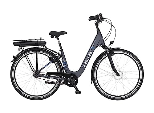 Electric Bike : FISCHER CITA ECU 1401 E-Bike Electric Bike, Anthracite Matt, 28 Inches, RH 44 cm, Front Motor 32 Nm, 36 V Battery