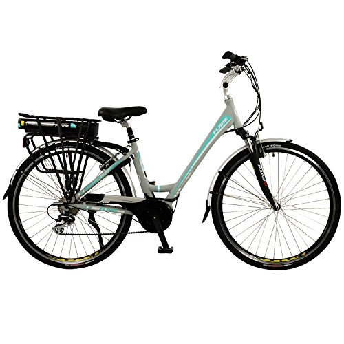 Electric Bike : Flare Womens Lightweight Low Step Aluminium 700C Mid Drive Electric Hybrid City Bike
