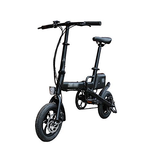 Electric Bike : FLBTY Adult Folding Electric Bicycle, 12-inch Lithium Battery-powered Electric Bicycle, Mini Electric Bicycle, Upgraded Battery Capacity, New Folding Handle, Bright LED Lights