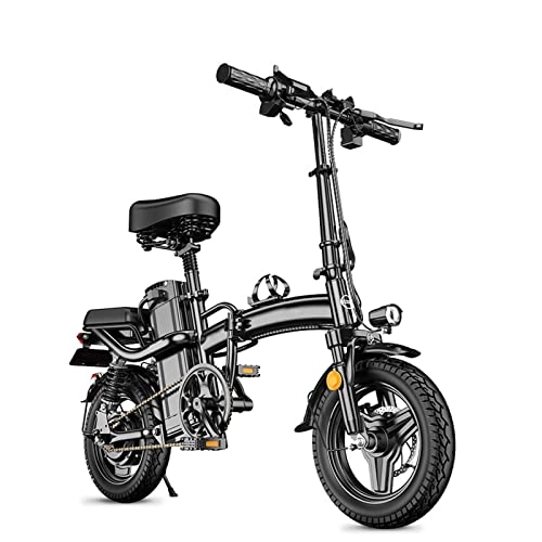 Electric Bike : FMOPQ Electric Bike Foldable 2 Seat 48V Lithium Battery Electric Bicycle 400W Brushless Motor Folding Power Assisted (Color : 48V 12Ah) (48v 15ah)