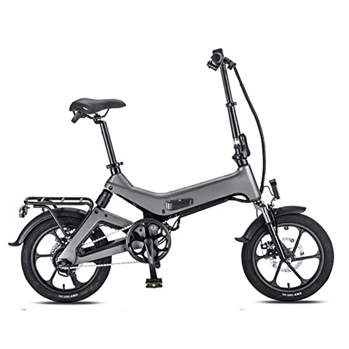 Electric Bike : FMOPQ Folding Electric Bicycles16-Inch Foldable Ultra-Light Lithium Battery Dual Shock Absorber System Electric Bike (Color : E) (D)