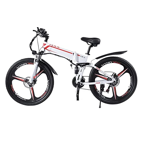 Electric Bike : FMOPQ X-3 Electric BikeFoldable 250W / 1000W 48V Lithium Battery Mountain Bike Electric Bicycle 26 Inch E Bike (Color : White Size : 1000W Motor) (White 250W Motor)
