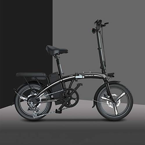 Electric Bike : FNCUR 20 Inch New National Standard Folding Electric Bicycle Lithium Battery Adult Generation Small Generation Driving Battery Electric Car 48V Bicycle (Color : Black, Size : 10AH)