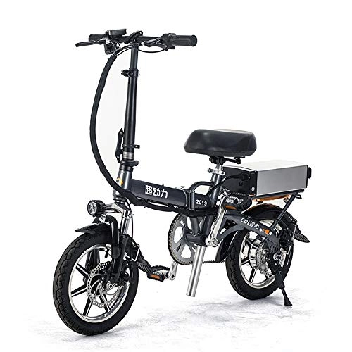 Electric Bike : FNCUR Folding Electric Bicycle Adult Lithium Battery New Small Battery Car 48V Mini Electric Bicycle Life 80-100 Km Travel Bicycle (Size : 15AH)