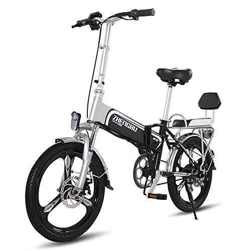 Electric Bike : FNCUR Folding Electric Bicycle Double Step Small Mini Adult Lithium Battery Boost Battery Car 36V Bicycle (Color : Black)