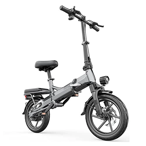 Electric Bike : Foldable 14 Inch Electric Bikes for Women 400W Electric Bicycles 2 Seat 36V Lithium Battery Electric Bike for Adults 25 Km / H