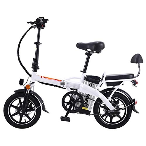 Electric Bike : Foldable Electric Bicycle, with 350W Motor, Maximum Speed 20Km / H 48V / 10A Battery, Suitable for Youth And Adult Fitness City Commuting, White
