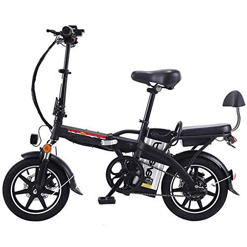 Electric Bike : Foldable Electric Bicycle, with 350W Motor, Maximum Speed 20Km / H 48V / 20A Battery, Suitable for Youth And Adult Fitness City Commuting, Black