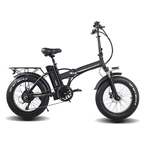 Electric Bike : Foldable Electric Bike 20 Inch Fat Tire 500W Electric Beach Bicycle 48V Lithium Battery 15Ah Mountain E-Bike (Color : 48V500W15AH)