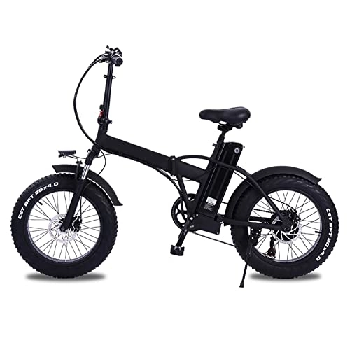 Electric Bike : Foldable Electric Bike for Adults 500W 4.0 Fat Tire Beach Electric bicycle 48V 15Ah Lithium Battery Electric Mountain Bike (Color : A)