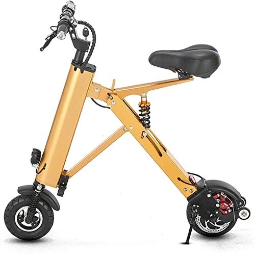Electric Bike : Foldable electric bike, portable mini-tricycle with double D mpfungssystem, 36V 350W motor, fixed speed cycle system, Color: Black (Color : Yellow)