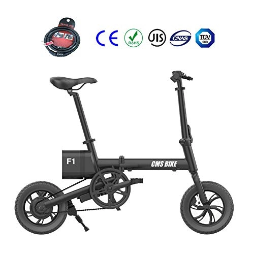 Electric Bike : Foldable Electric Mountain Bike 12" with 36 V 6 Ah Removable Lithium Battery 5 Speed LCD Display Disc Brakes USB charging interface LED light Brake Tail Light Citybike Commuter ebike