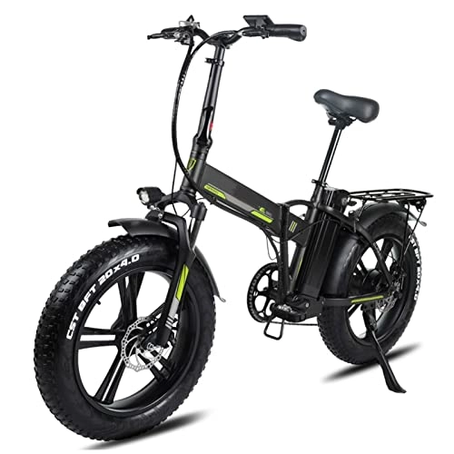 Electric Bike : Foldaway Ebike for Adults 25 Mph 20" Fat Tire Folding Electric Bicycle 48V 20Ah Lithium Battery E-Bike 500w / 750w Alloy Frame Commute Ebike for Female Male (Color : 48v 750w 20Ah Black)