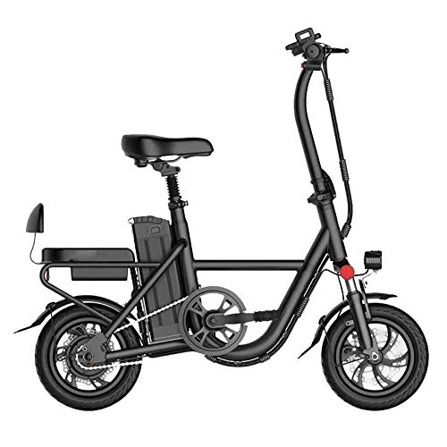 Electric Bike : Folding Assist Electric Bike, 48V 250W Silent Motor, Disc Brake, Short Charge Lithium-Ion Battery, Battery Capacity Selectable, Black-16.8Ah / 806Wh