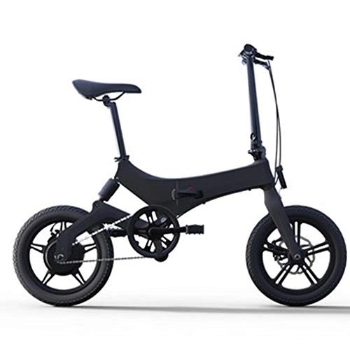 Electric Bike : Folding Bicycle 16 Inch Electric Bicycle Lcd Display, Top Speed 25km / H, Unisex Bicycle, Black