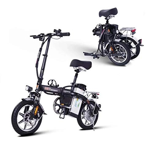 Electric Bike : Folding Ebike with 350W 48V / 12AH Battery, 14 inch Foldable Electric Bike for Adult, Folding Electric Bicycle with Bike Pedals, Up To 40 KM / H