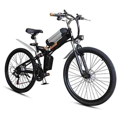 Electric Bike : Folding Electric 26 * 4Inch Fat Tire Bikes 7 Speeds Ebikes for Adults with Front LED Light Double Disc Brake Hybrid Bicycle 36V / 8AH