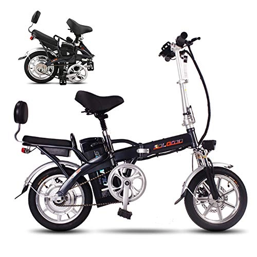 Electric Bike : Folding Electric Bicycle 12-inch Mini Lithium Battery Driving Electric Bicycle Electric Vehicle