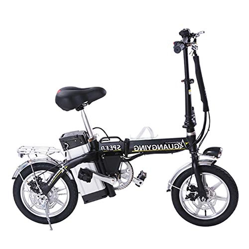 Electric Bike : Folding Electric Bicycle 14 Inch 48v20A Lithium Battery Pure Electric Plus Boost Mode black 14inches