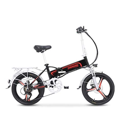 Electric Bike : Folding electric bicycle 48V lithium ion battery intelligent odometer Aluminum frame 240W powerful brushless motor 25KM / H Adult electric mountain bike