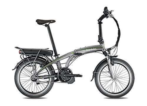 Electric Bike : Folding Electric Bicycle A-Class 14, 5Ah-Grey / Green-Panasonic 36V Li-Ion Battery: 140Km-Weight: 21.4kg on Amazon