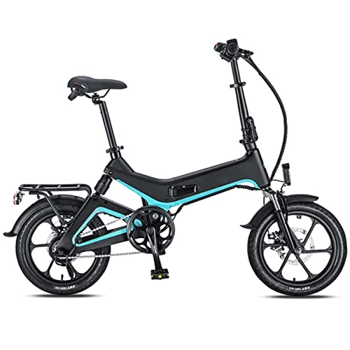 Electric Bike : Folding Electric Bicycles for Adults 16-Inch Foldable Ultra-Light Lithium Battery Absorber System Electric Bike (Color : B)