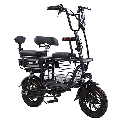 Electric Bike : Folding Electric Bike 12" E-bike with 48V 20Ah Removable Lithium Battery for Adults Women