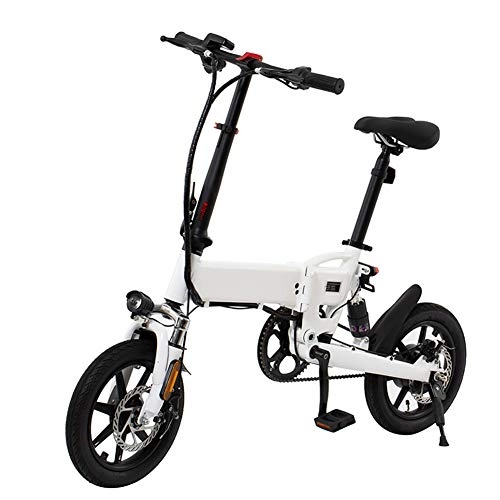 Electric Bike : Folding Electric Bike 14 Inch Wheels Rear Suspension Pedal Assist Unisex Bicycle 250W / 36V Lightweight Foldable Compact Ebike for Commuting Leisure