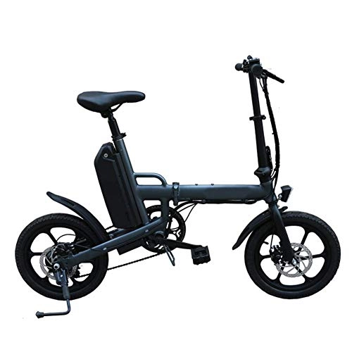 Electric Bike : Folding Electric Bike 16 Inch 36V13ah Lithium Battery with LCD Instrument Panel Front and Rear Disc Brakes LED Light Highlight, Grey