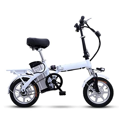 Electric Bike : Folding Electric Bike Adult Electric Bike Folding Pedals 250W Portable 14 Inch Electric Bicycle Removable Battery Disc Brakes Electric Bike