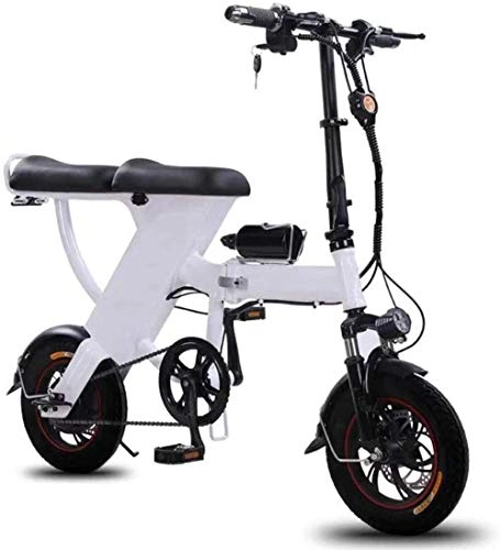 Electric Bike : Folding Electric Bike, Adult Mini Folding Electric Car Bike Lhtweht And Aluminum Aluminum Alloy Frame Outdoor Motorcycle Travel Bicycle, Colour:Black (Color : White)