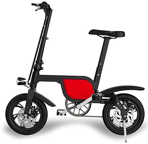 Electric Bike : Folding Electric Bike, Aluminum Alloy Frame Mini And Small Folding Lithium Battery Portable Folding Bicycle Battery, for Men And Women