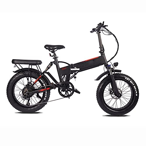 Electric Bike : Folding Electric Bike Ebike, 20'' Electric Bicycle with 13.6AH Removable Lithium-Ion Battery, 48V 750W Motor and Smart Adjustable Speed, for Adults