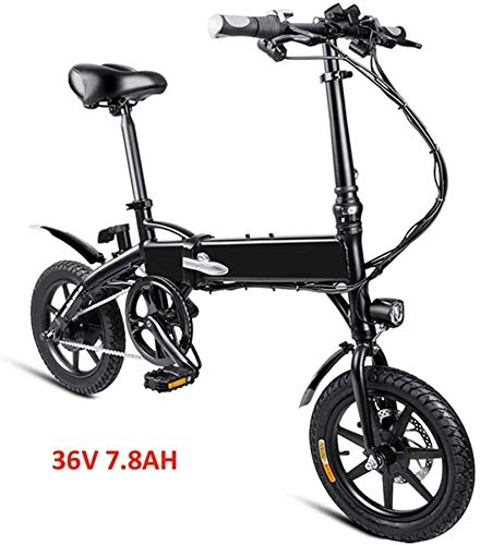 Electric Bike : Folding Electric Bike for Adult, 250W Brushless Toothed Motor, 36V / 7.8AH Lithium-Ion Battery, 3 Riding Mode, Fashion Ebike Moped for Men Women