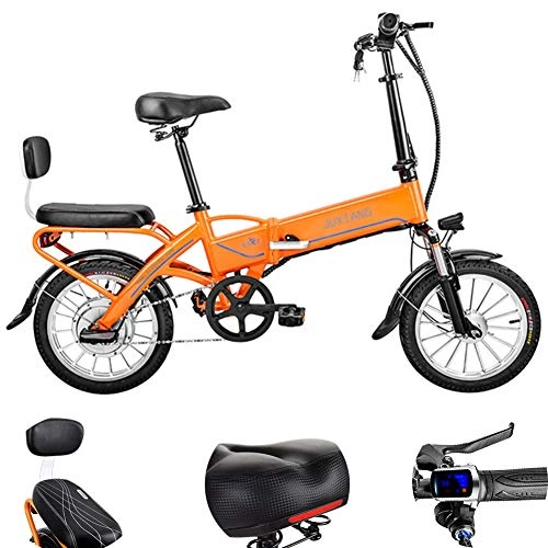 Electric Bike : Folding Electric Bike for Adults, 16" Electric Bicycle / Commute Ebike with 250W Motor, 36V 15Ah Battery, E-Bike with Child Seat